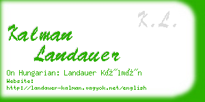 kalman landauer business card